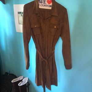 Brown suede dress- Boston proper